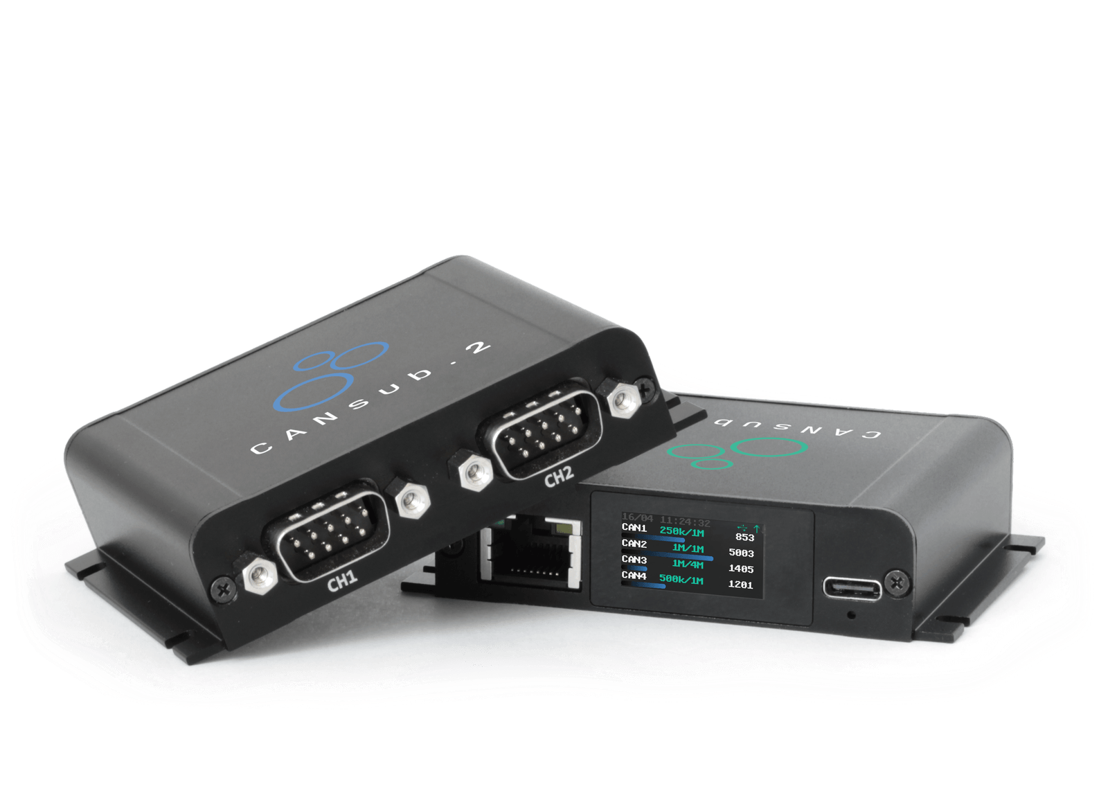 CANsub CAN bus interface - stream raw and DBC decoded CAN data via USB or Ethernet with webCAN