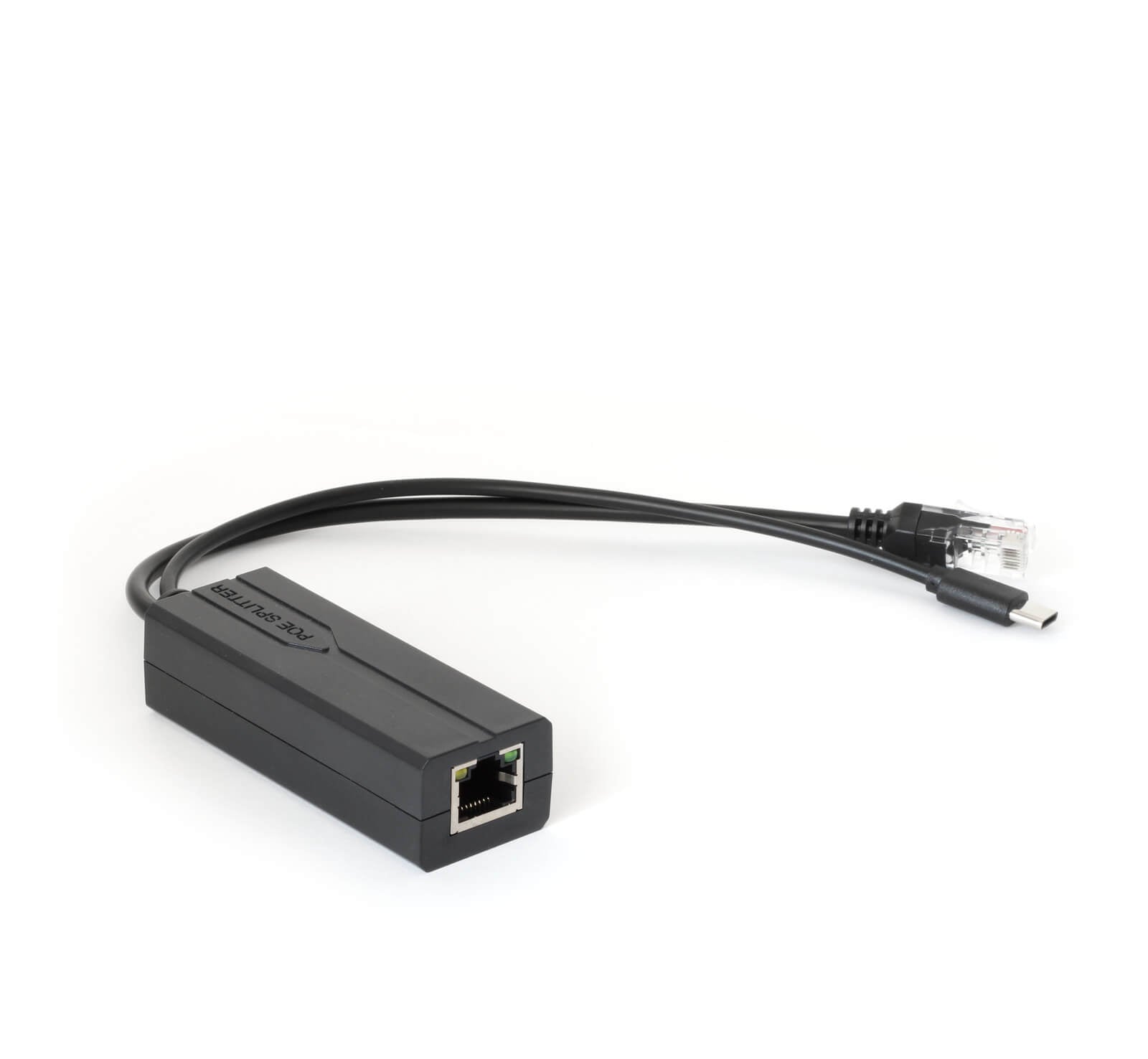 Power-over-Ethernet (PoE) adapter cable powering the CANsub via USB-C from a PoE-enabled router or switch
