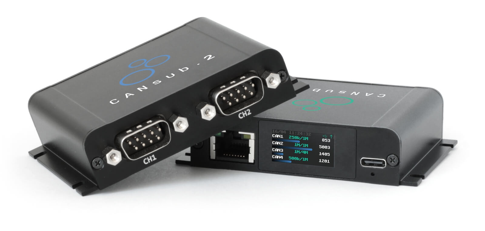 CANsub CAN-USB/Ethernet interface for real-time OBD2 streaming via webCAN