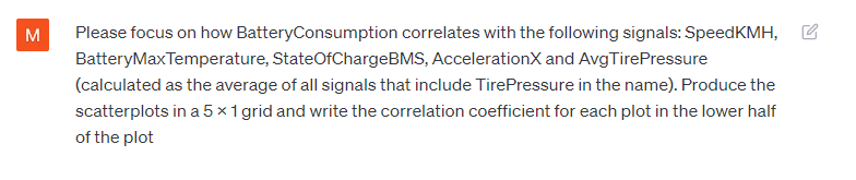 GPT4 prompt correlation analysis of time series data