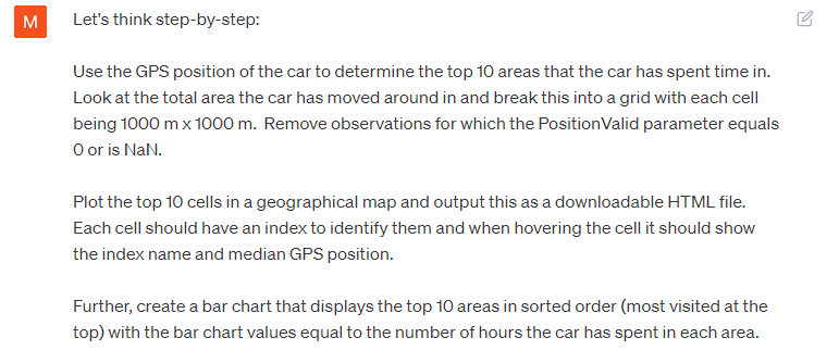 ChatGPT prompt for identifying GPS based areas on a map