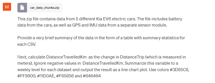 ChatGPT prompt analyse vehicle fleet data