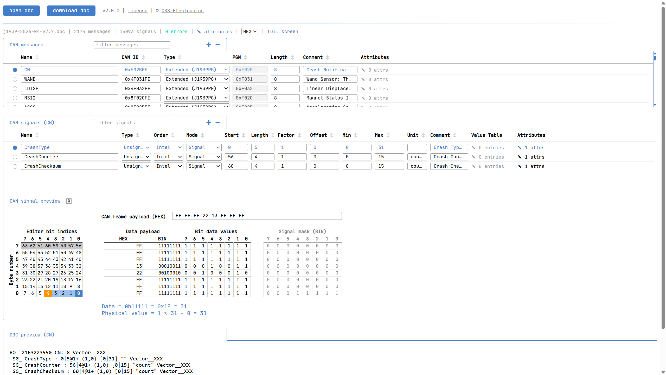 DBC editor offline download