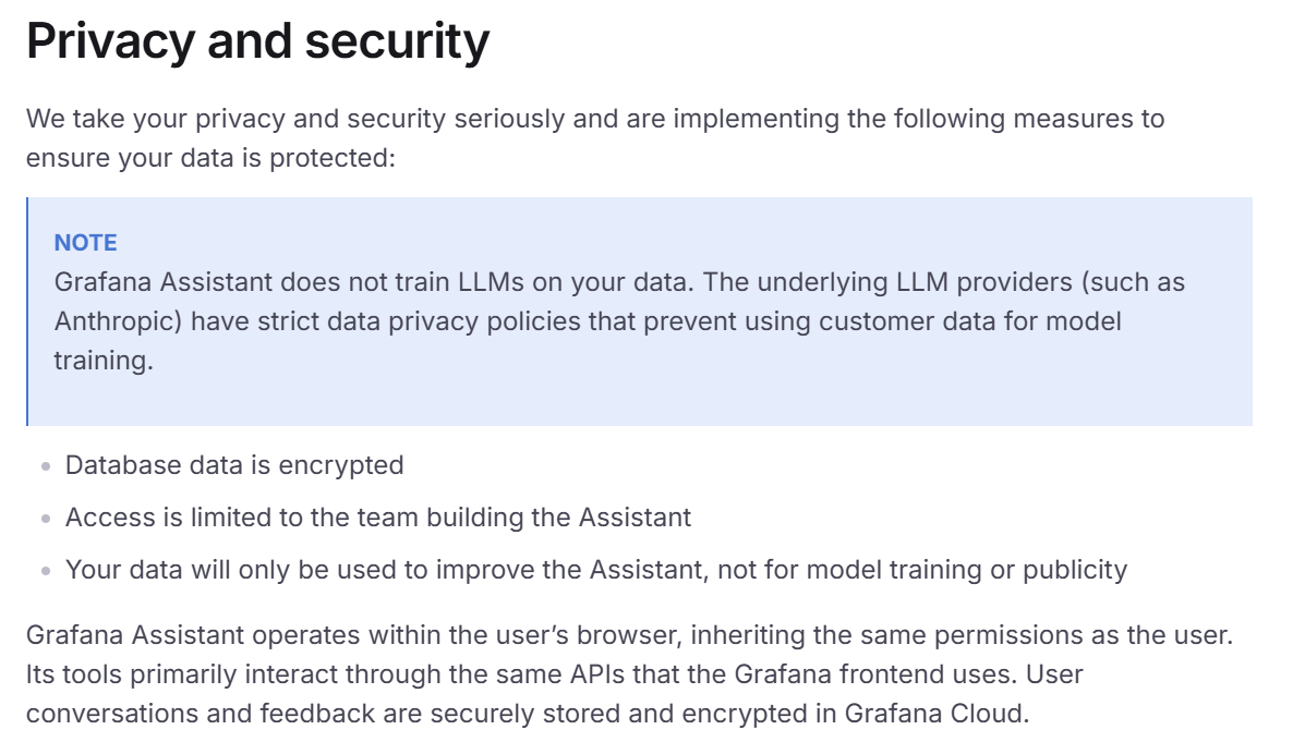 grafana-assistant-security-privacy