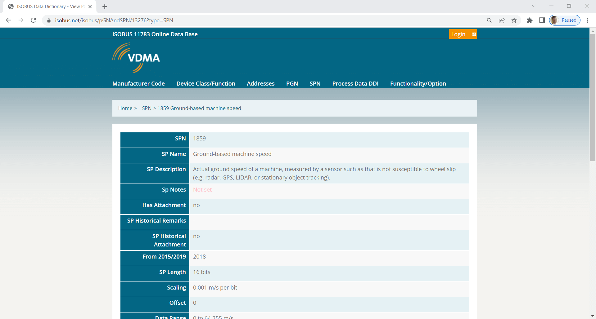 ISOBUS PGN SPN database