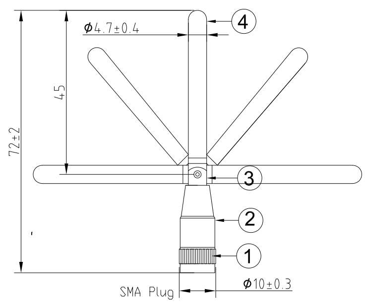 4G LTE antenna dimensions