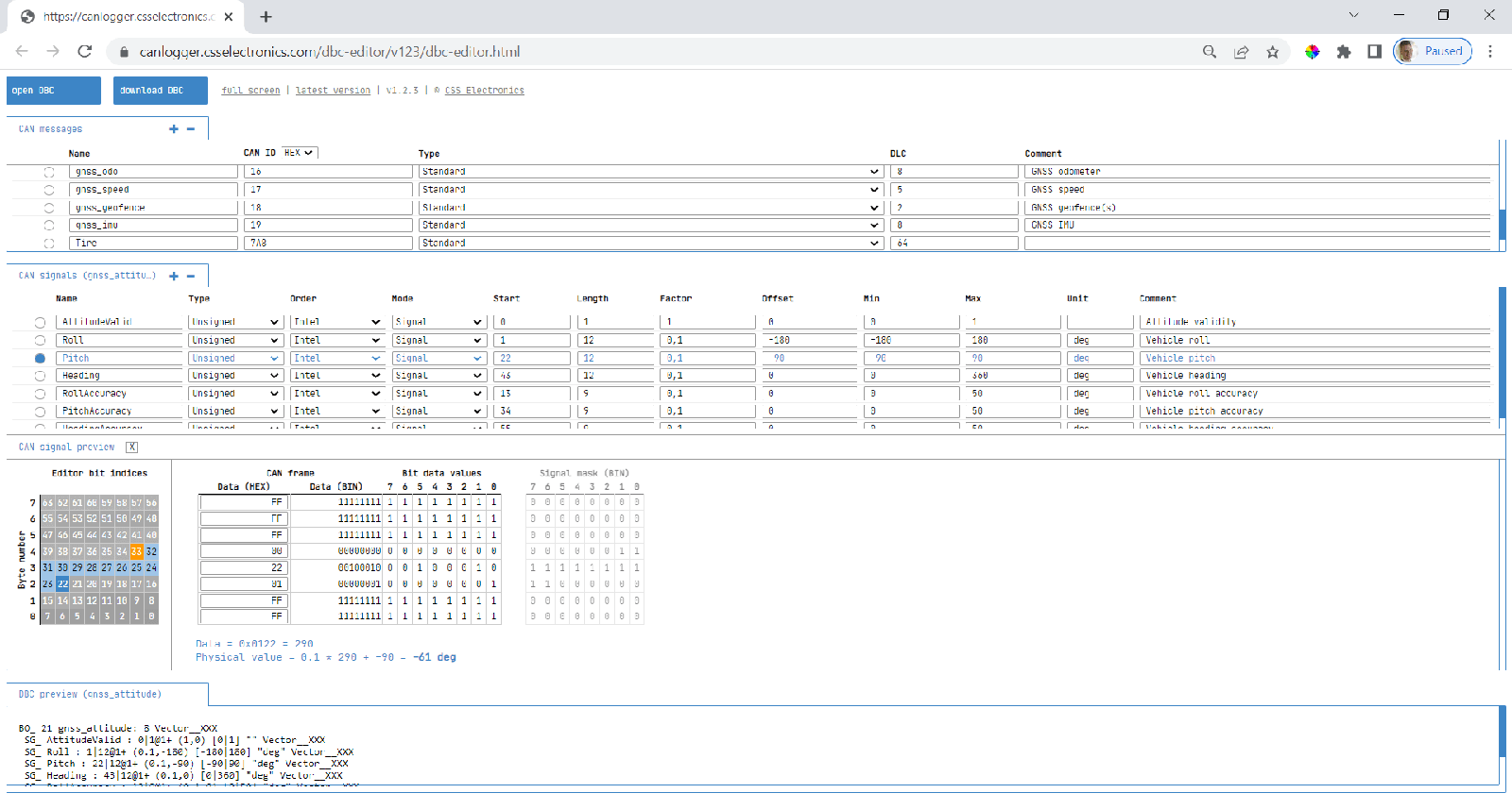 DBC editor + ISOBUS
