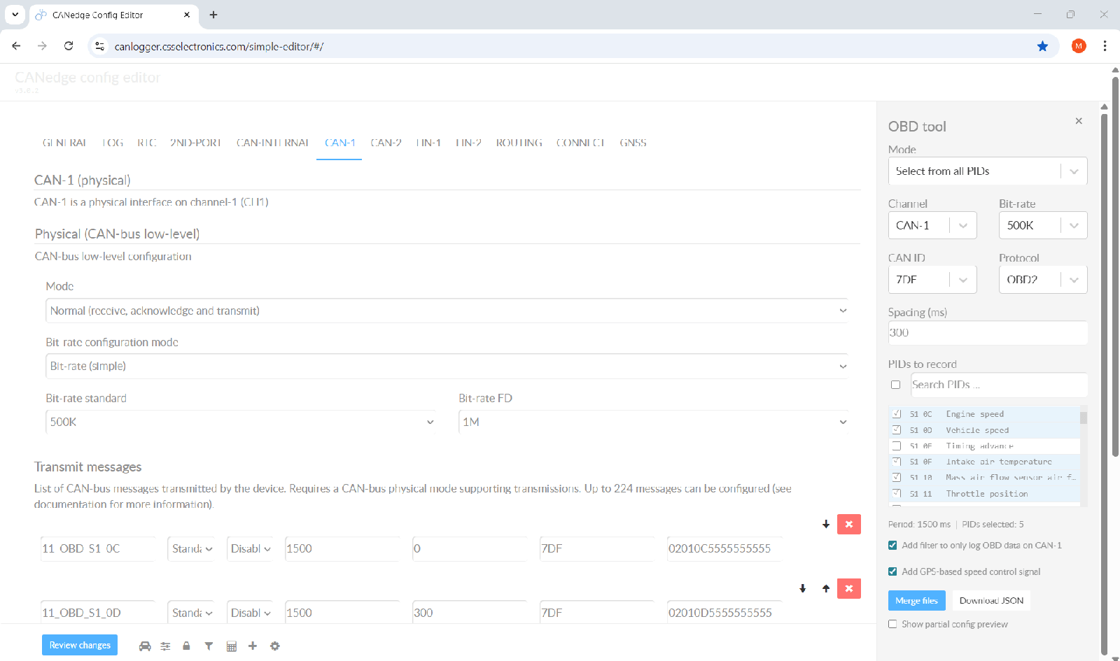 OBD tool: Create CANedge OBD2 PID configs 10x faster!