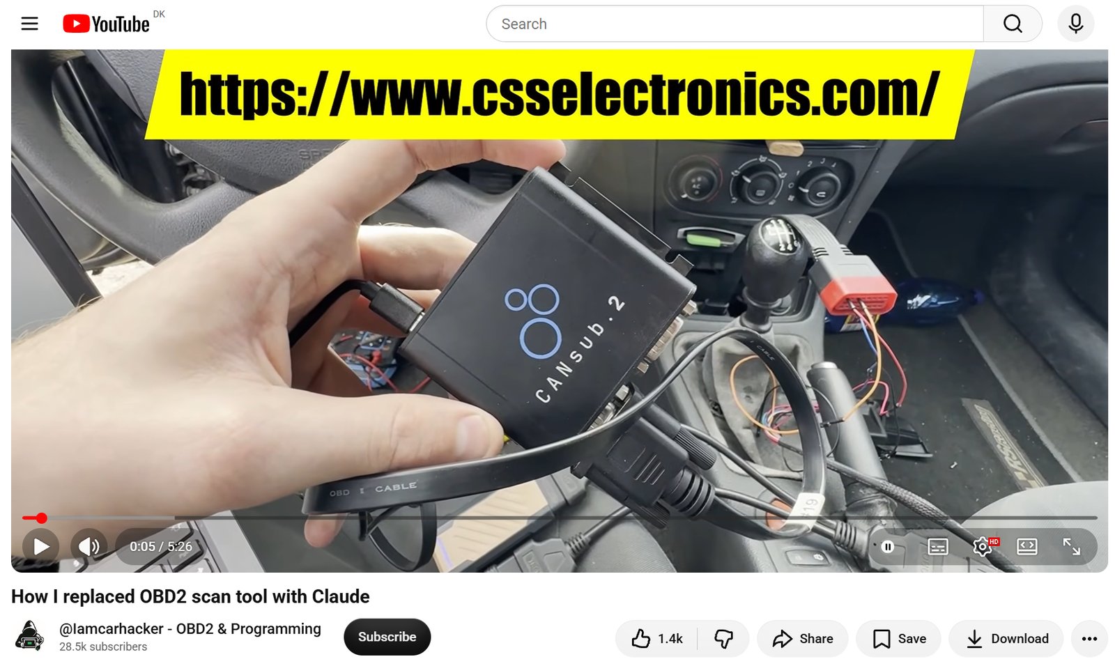 Video: Replacing a scan tool function with CANsub + Claude